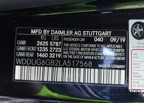 2020 Mercedes-Benz S 450 из США, поврежденный, VIN WDDUG6GB2LA517568